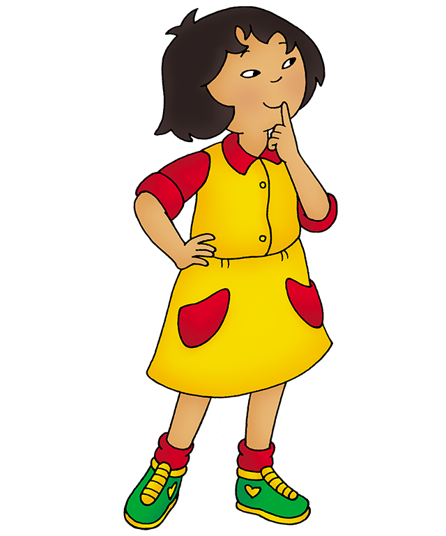 sarah coloring page in black and white caillou