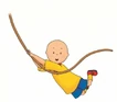 Caillou on a rope