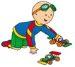 Caillou playing cars