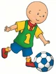 Caillou playing soccer
