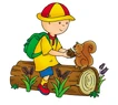 Caillou with a squirrel