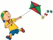 Caillou flying a kite