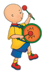 Caillou playing with a drum