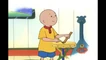 Caillou picking up a pencil and a ruler from the table (Caillou's Got Rhythm)