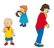 Caillou, Mommy, and Rosie