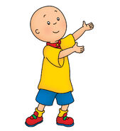 Caillou doing yoga