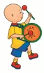 Caillou playing with the drum