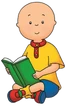 Caillou reading a book