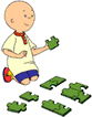 Caillou doing a puzzle