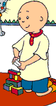 Caillou playing with blocks