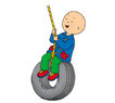 Caillou on a swing