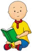 Caillou reading a book