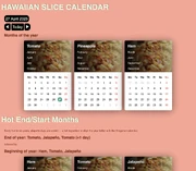Hawaiian Slice Calendar page