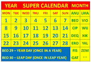 Super Calendar Table