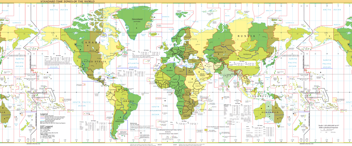 World Time Zones and World Clock in 24 format- standard time zones