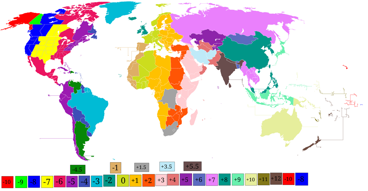 World Time Zones and World Clock in 24 format- standard time zones