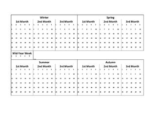 Tyerian Calender