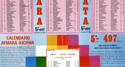 A fragment of the 13-month calendar uploaded by Gregorio Garrido Arestegui. It is from the June Solstices of 1989 to 1990 J/G, or 5497 AYM