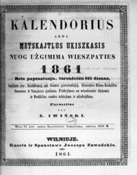 Lithuanian calendar 1861