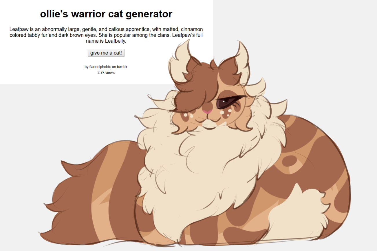 Unique Warrior Cat Name Generator ― Perchance