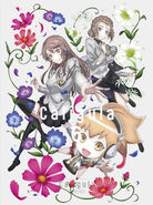 Official artwork for the Caligula anime, featuring Kotono, Suzuna, and Aria.