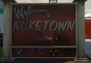 La pancarte "Welcome to Nuketown"