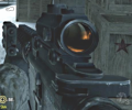 The M4A1 in Singleplayer with a single-player only Red Dot Sight, AN/PEQ-2A, and foregrip.