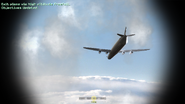 The player watches the plane after jumping out of it with one member holding the hostage.