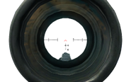 The view when aiming down the ACOG Scope.