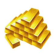 A stack of gold bricks.