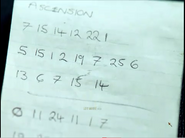 "Ascension" on the numbers broadcast paper.