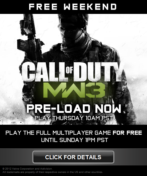 Free weekend MW3