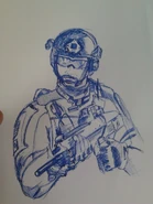 Eine Zeichnung von Sandman