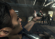 Raul Menendez using an M67 grenade in "Pyrrhic Victory".