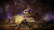 A Plaguehound following Samantha Maxis in the Zombies lobby.