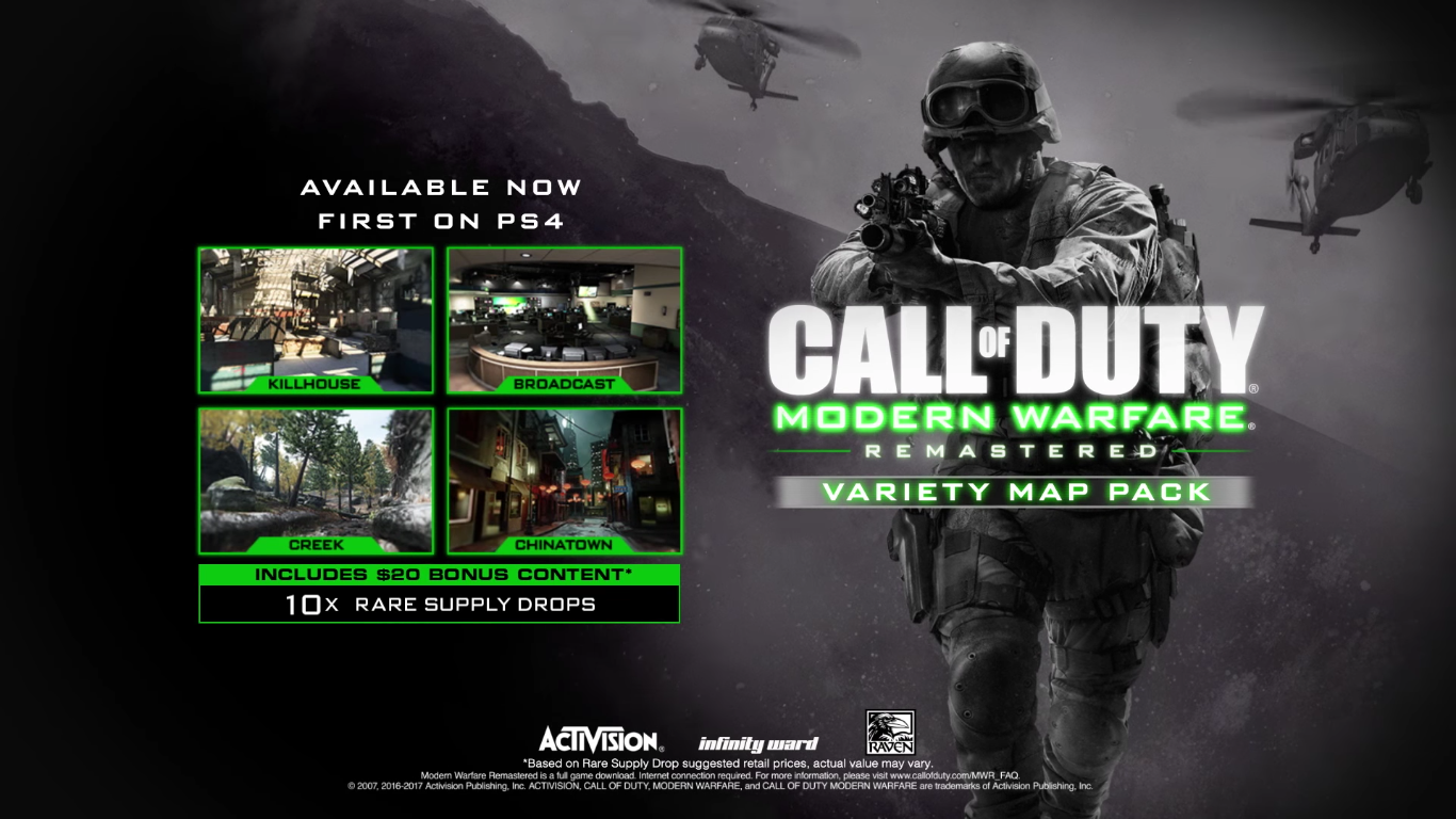 call of duty modern warfare ps4 pack