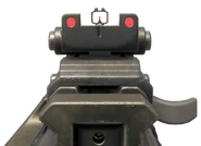 Aiming down the sights.