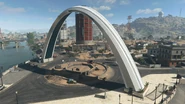 The Al Mazrah arch is a spectacular display of modern engineering.