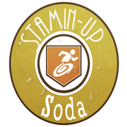 The Stamin-Up logo. Note how it says Stamin-Up Soda instead of only Stamin-Up.