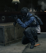 Resistance fighter with AK-74u. Note the orange magazine on the ground, possibly being reused from Call of Duty 4: Modern Warfare.