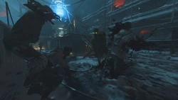 A Turned zombie attacking a hostile zombie.