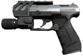 A different version of the P99, seen in a pre-release screenshot. Note the rails and flashlight, similar to the G18's.