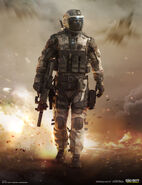 SCAR pilot concept art. (Resembles Call of Duty: Modern Warfare 2 box art.)