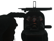 Aiming down the sights.