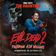 Promotional "Evil Dead 2" poster featuring Ash and Zombie Simon "Ghost" Riley.