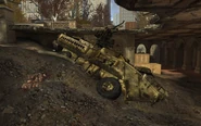 A destroyed Stryker in Modern Warfare 3's multiplayer.