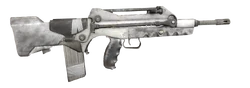 The Famas in third-person with Ice Camouflage applied.