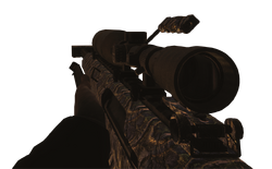 The Barrett M82A1 after being Pack-a-Punched in Zombies; note the variable zoom scope