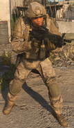 SAS Mil-Sim LMG in desert uniform, with bugged head model from the default rifleman.