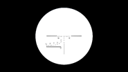 The reticle of the Dragunov's sniper scope.